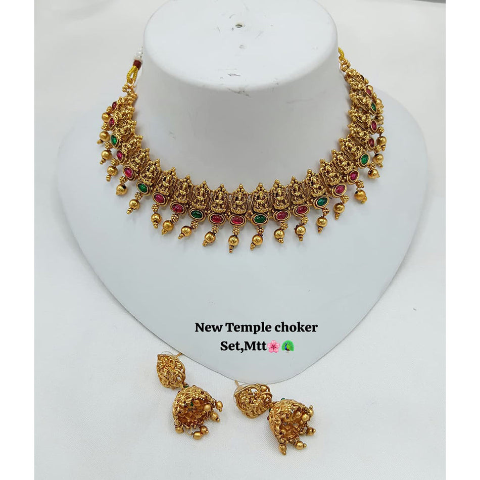 Heritage  Gold Plated Temple Necklace Set | Bridal Jewellery India