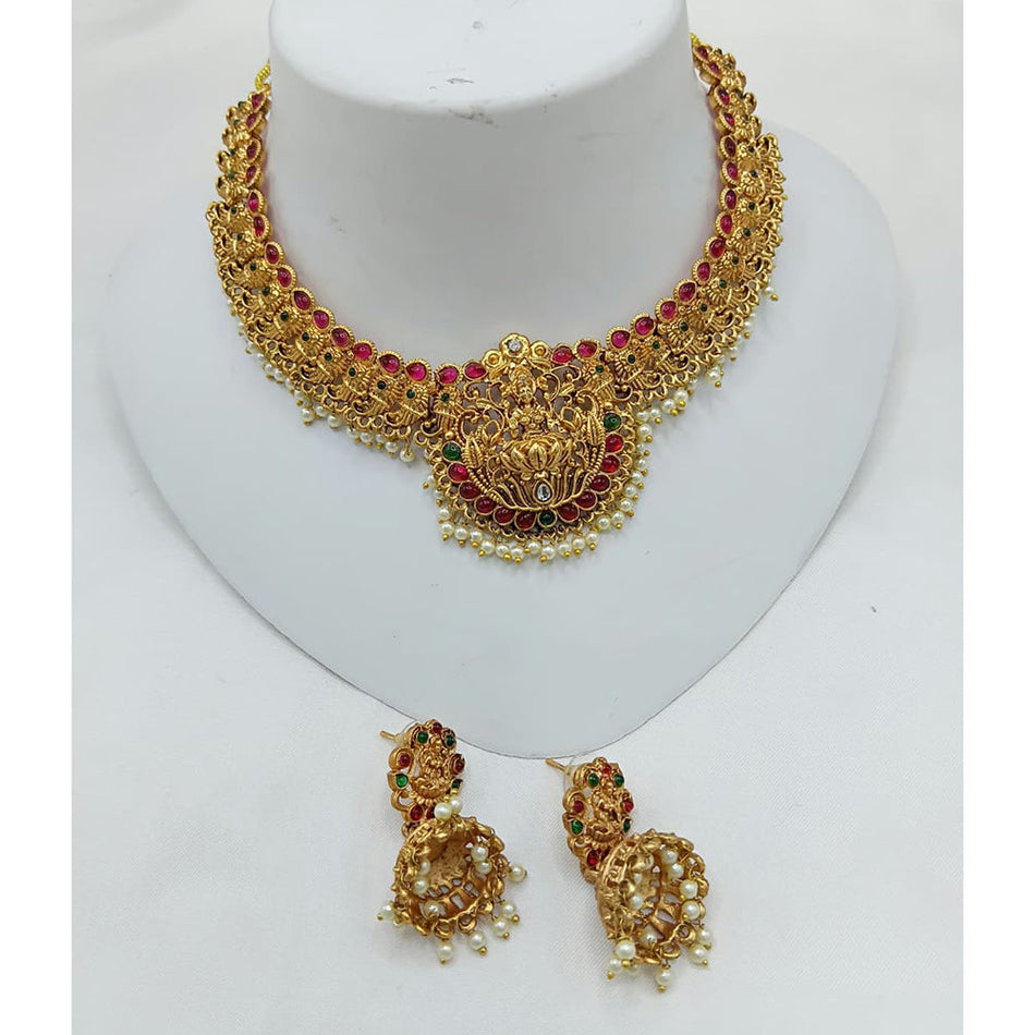 Heritage Pota Necklace in Rose Gold Plated | Bridal Jewellery India