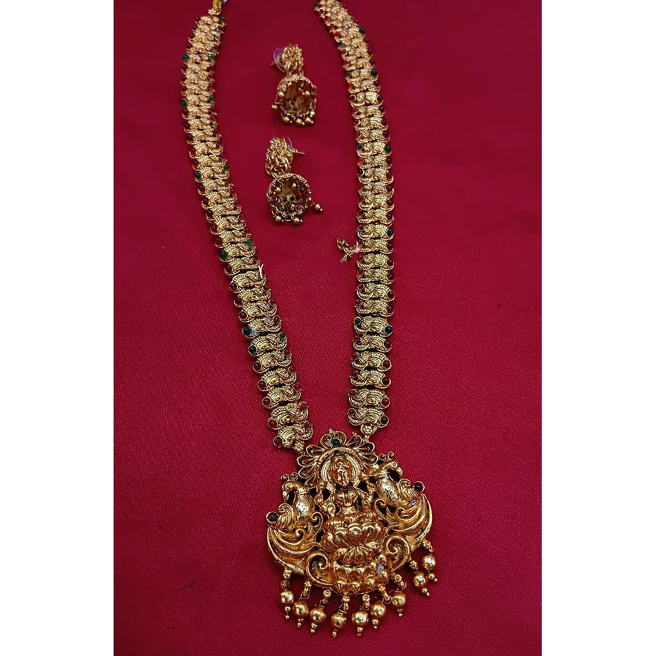 Heritage Pota Stone in Rose Gold Plated Necklace | Bridal Jewellery India