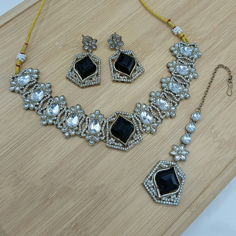 Luxury Crystal Choker in Gold Plated | Bridal Jewellery India