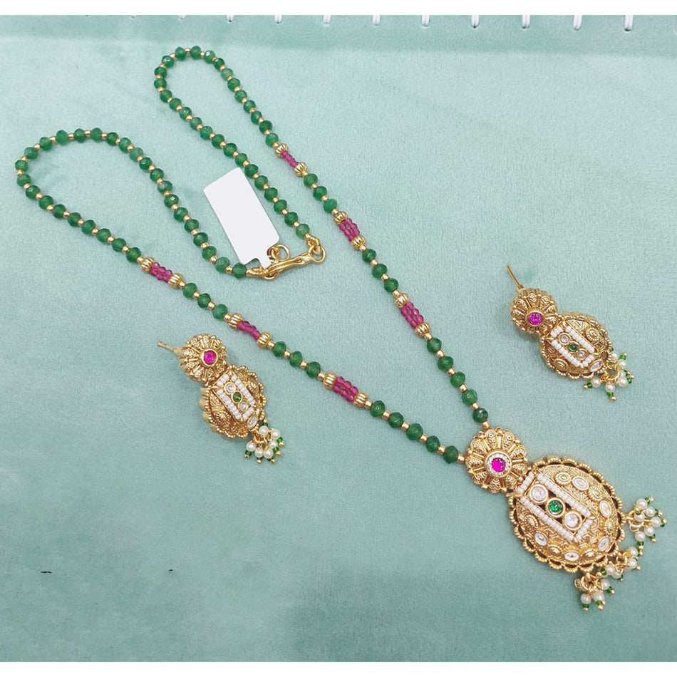 Heritage Long Necklace in 18K Gold Plated | Bridal Jewellery India