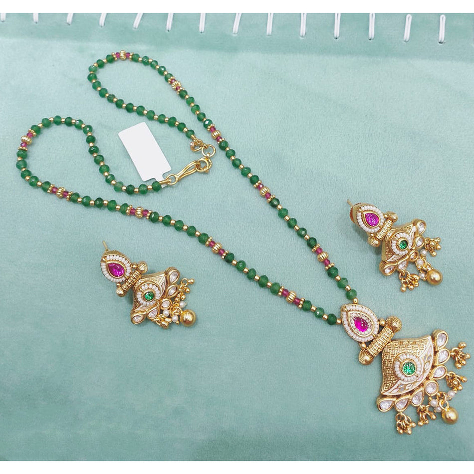 Meenakari Necklace in Sterling Silver | Bridal Jewellery India