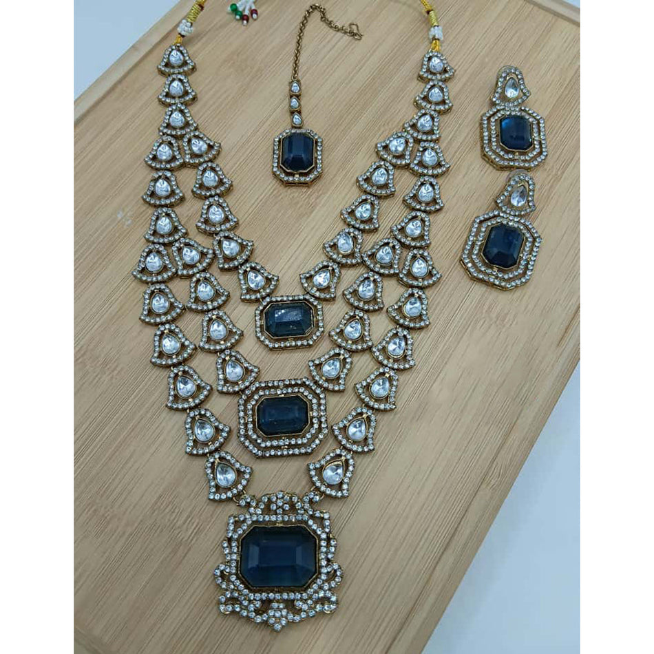Fancy Crystal Choker in Sterling Silver | Bridal Jewellery India