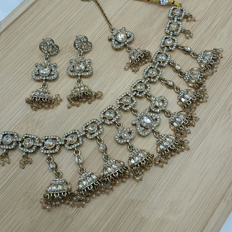 Rose Gold Plated Hoop Earrings in Crystal | Bridal Jewellery India