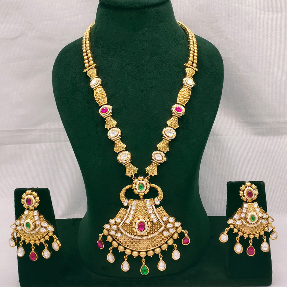 Kundan Choker Necklace in White Gold Plated | Bridal Jewellery India
