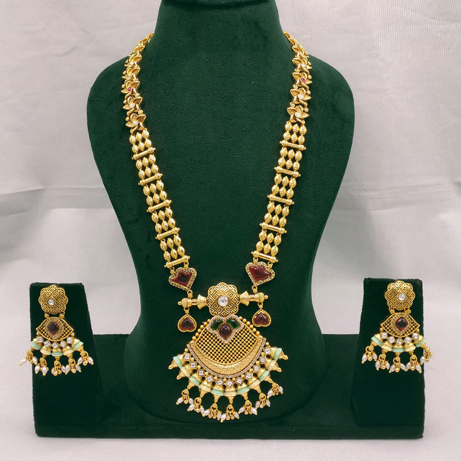 Kundan Choker Necklace in White Gold Plated | Bridal Jewellery India