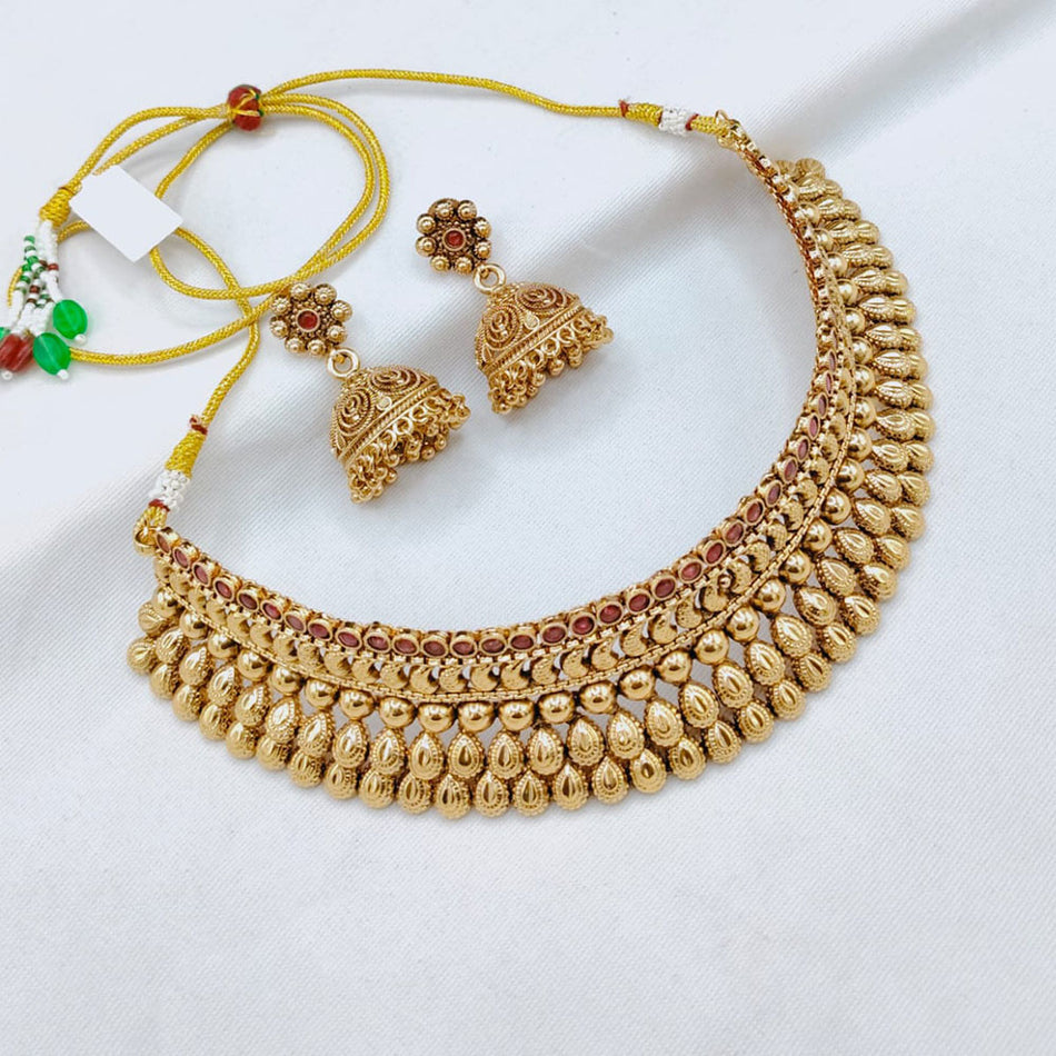 Rose Gold Plated Kundan Choker Necklace for Bridal Wear | Bridal Jewellery India