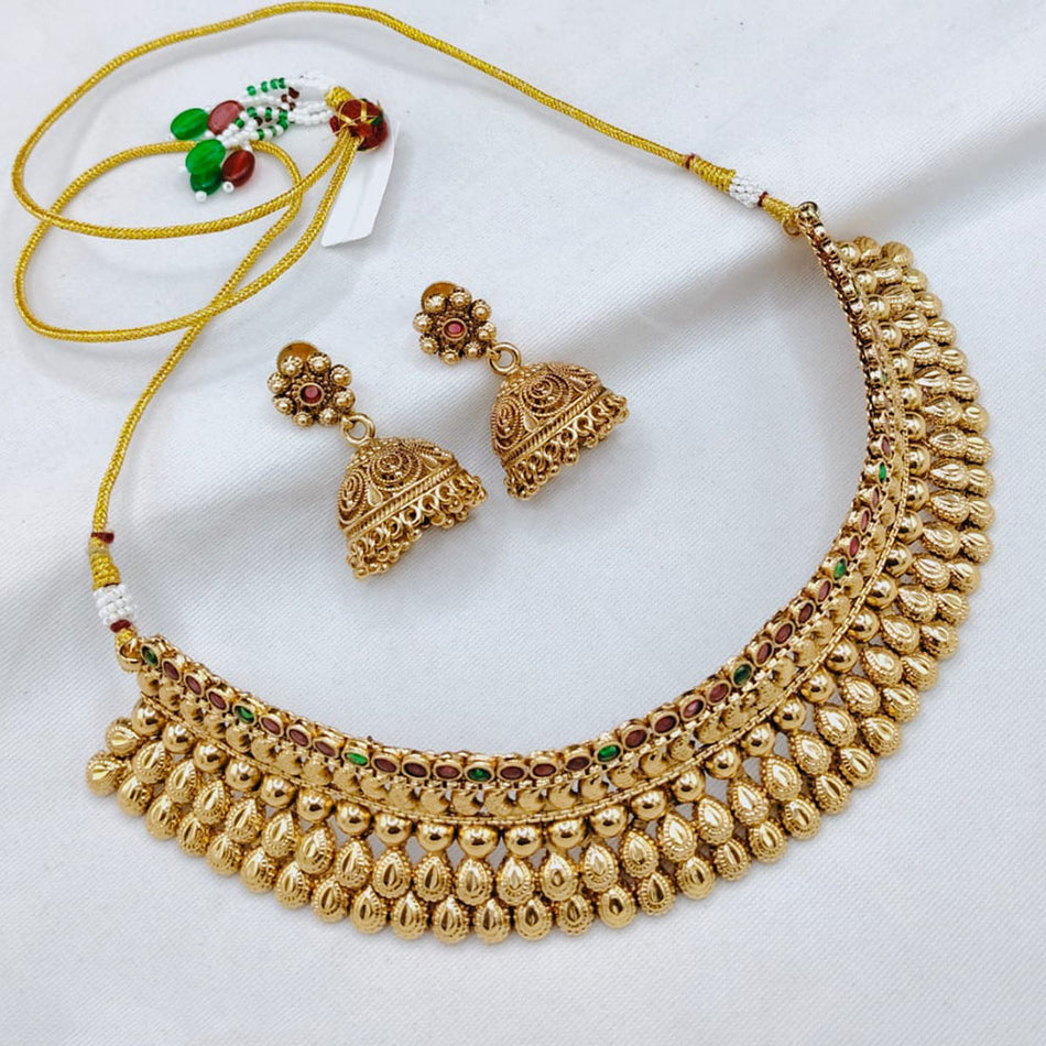 Rose Gold Plated Kundan Choker Necklace for Bridal Wear | Bridal Jewellery India