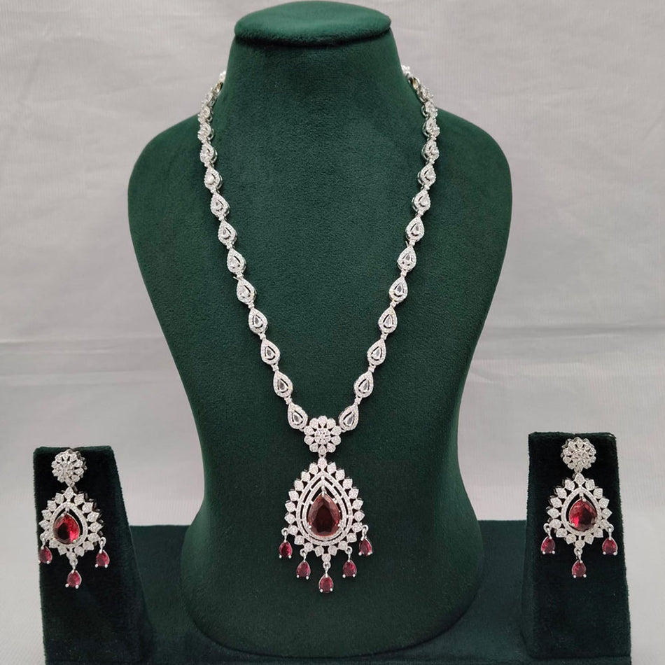 Eternia Long Necklace in 14K Gold Plated | Bridal Jewellery India