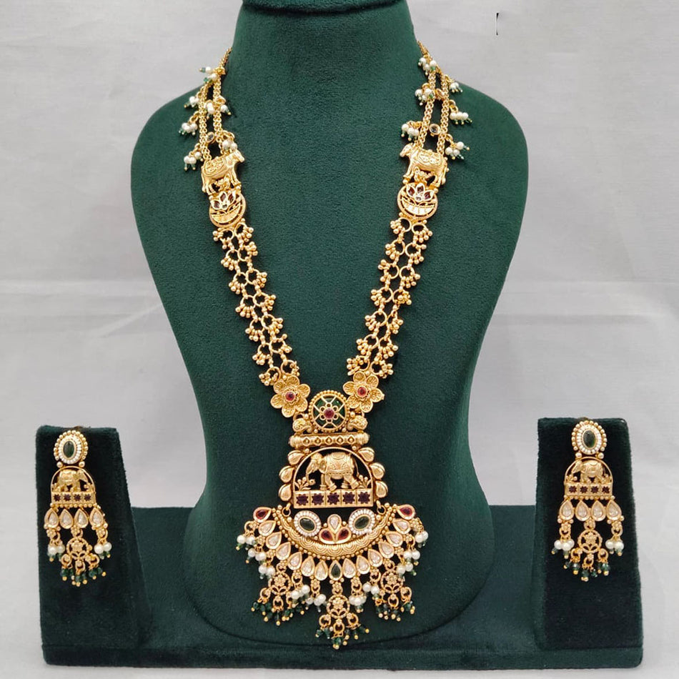 Long Chain Necklace in Oxidised Silver
Elephant Flower | Bridal Jewellery India