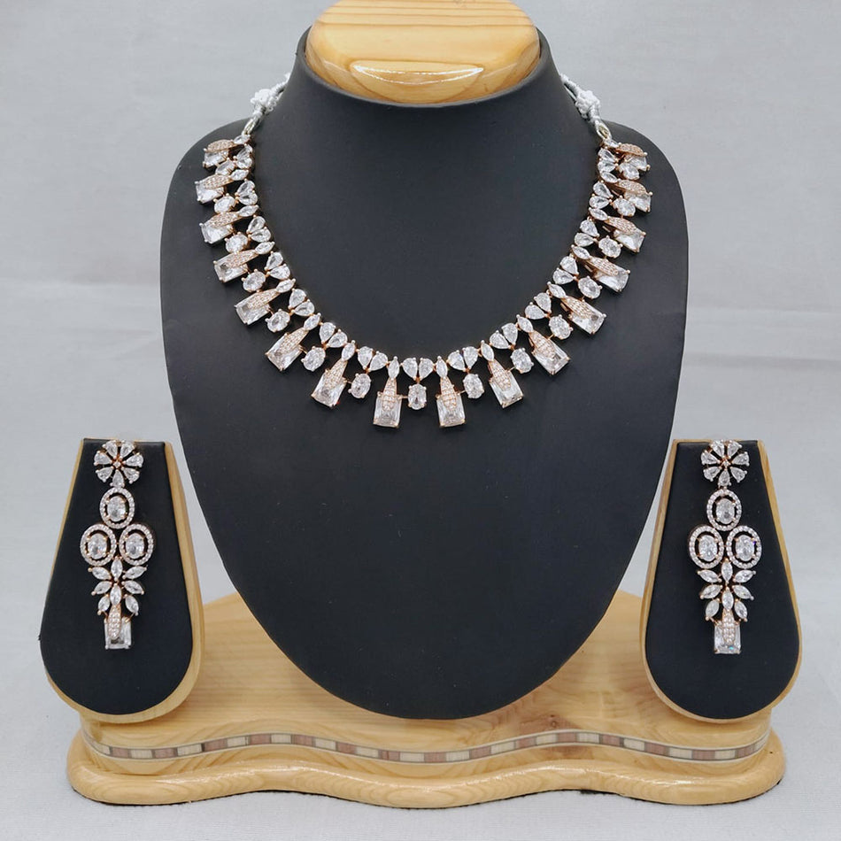 Rose Gold Plated Choker Necklace for Bridal | Bridal Jewellery India