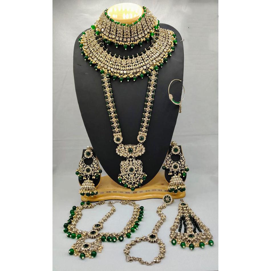 Gorgeous Rose Gold Plated Bridal Earrings with Austrian Stones | Bridal Jewellery India