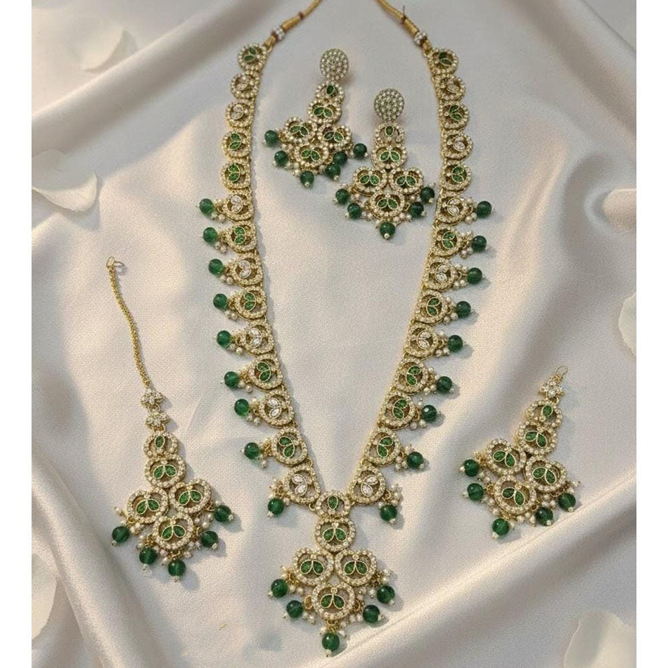 Pota Stone Necklace in Gold Tone for Occasion Wear | Bridal Jewellery India