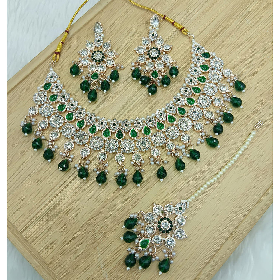 Heritage Style 18K Gold Plated Beaded Choker Necklace | Bridal Jewellery India