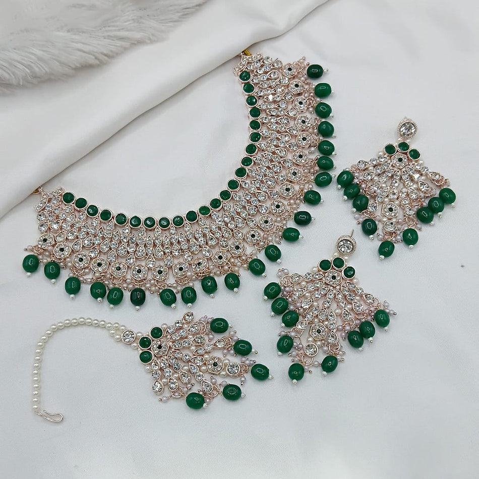 Heritage Style Pota Choker in Austrian Stone | Bridal Jewellery India
