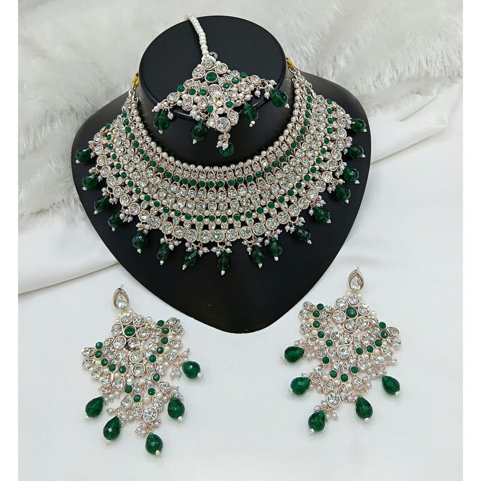 Heritage Style 18K Gold Plated Beaded Choker Necklace | Bridal Jewellery India
