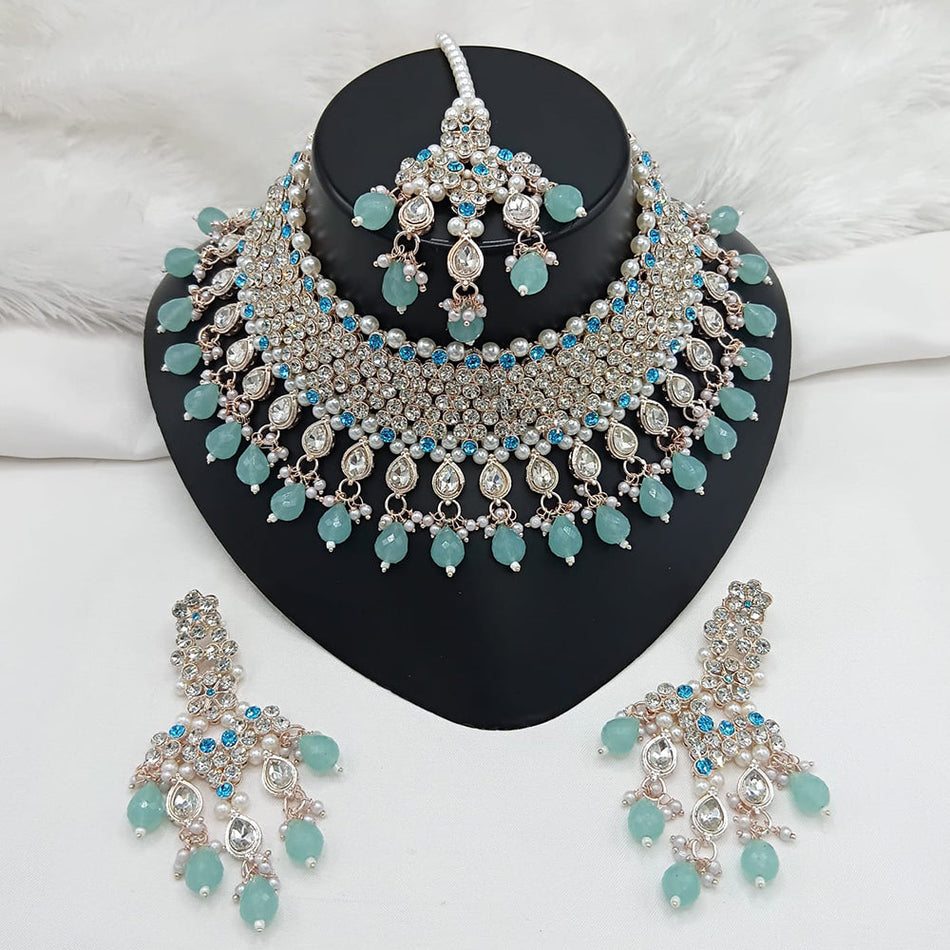 Heritage Style 18K Gold Plated Beaded Choker Necklace | Bridal Jewellery India