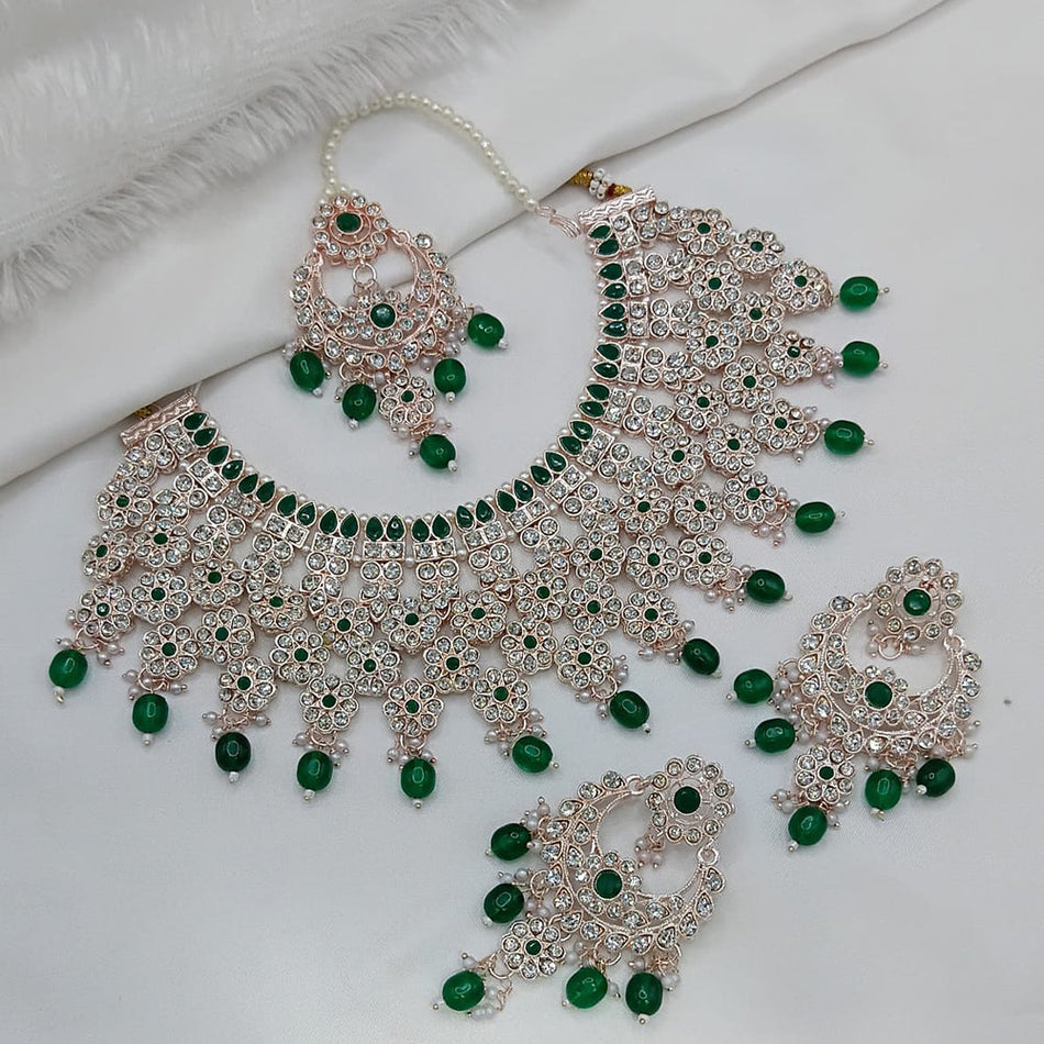 Heritage Style Pota Choker in Austrian Stone | Bridal Jewellery India