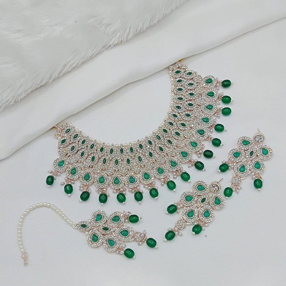 Pota Choker Necklace in Sterling Silver | Bridal Jewellery India