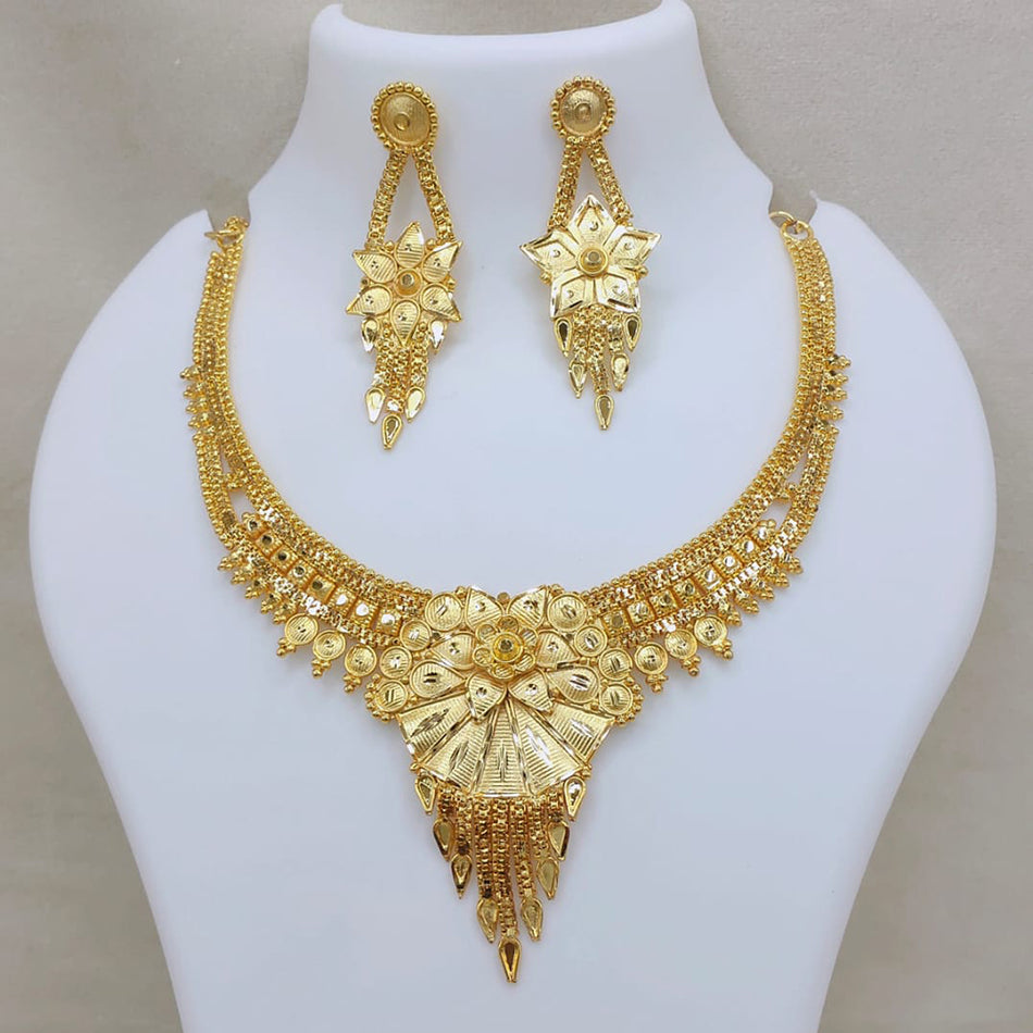 Gold Plated Chain Necklace for Bridal Wear | Bridal Jewellery India