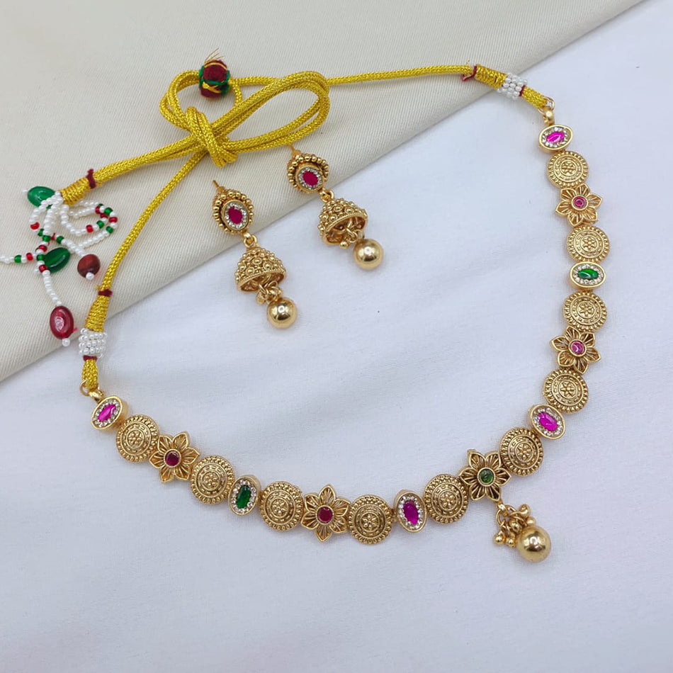Pota Stone and Pearl Necklace in Oxidised Silver for Bridal | Bridal Jewellery India