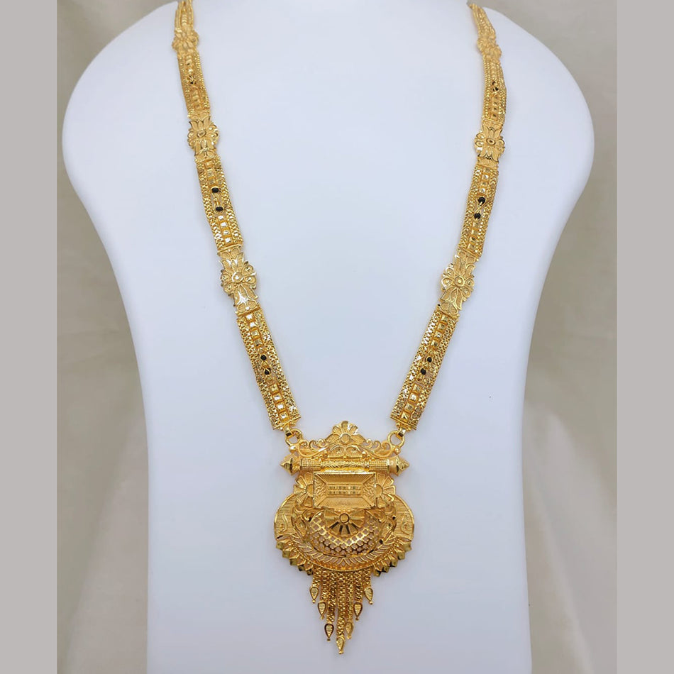 Gold Plated Forming Long Necklace in Oxidised Silver | Bridal Jewellery India