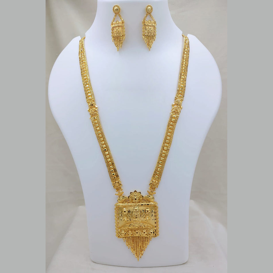 Gold Plated Forming Long Necklace for Occasion | Bridal Jewellery India