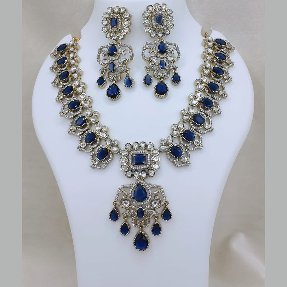 Elegant Pota Stone Necklace in Sterling Silver | Bridal Jewellery India