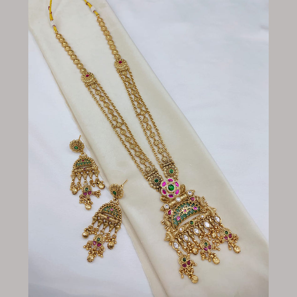 Pota Necklace in Gold Tone
Traditional Long Pendant with | Bridal Jewellery India
