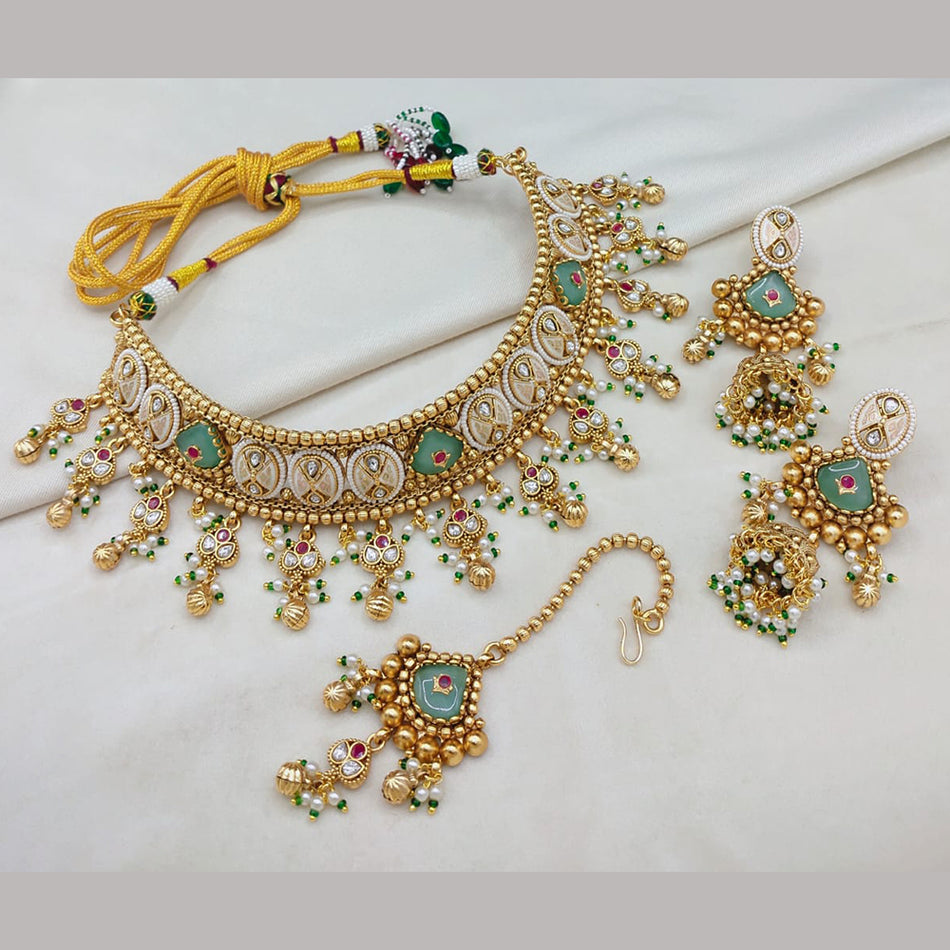Meenakari Necklace in Sterling Silver | Bridal Jewellery India