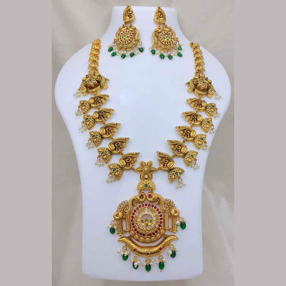Pota Stone Pearl Necklace in Sterling Silver | Bridal Jewellery India