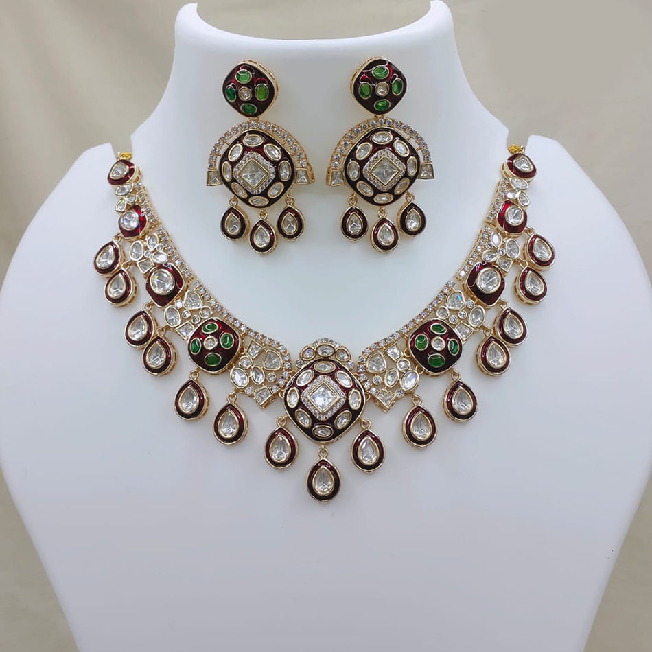 Kundan Choker Necklace in Gold Plated | Bridal Jewellery India