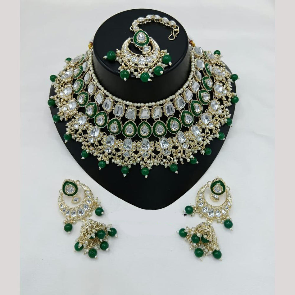 Kundan Choker Necklace in Gold Tone | Bridal Jewellery India
