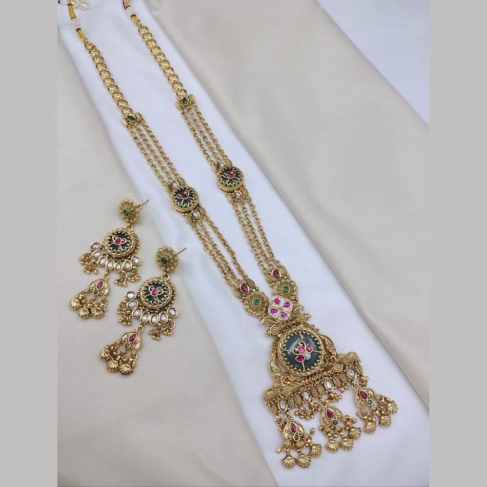 Elegant Long Chain Necklace in Rose Gold Plated | Bridal Jewellery India