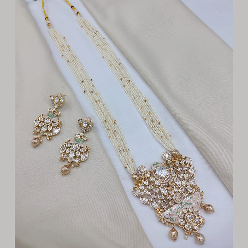 Elegant Pachi Kundan Necklace in Rose Gold Plated | Bridal Jewellery India
