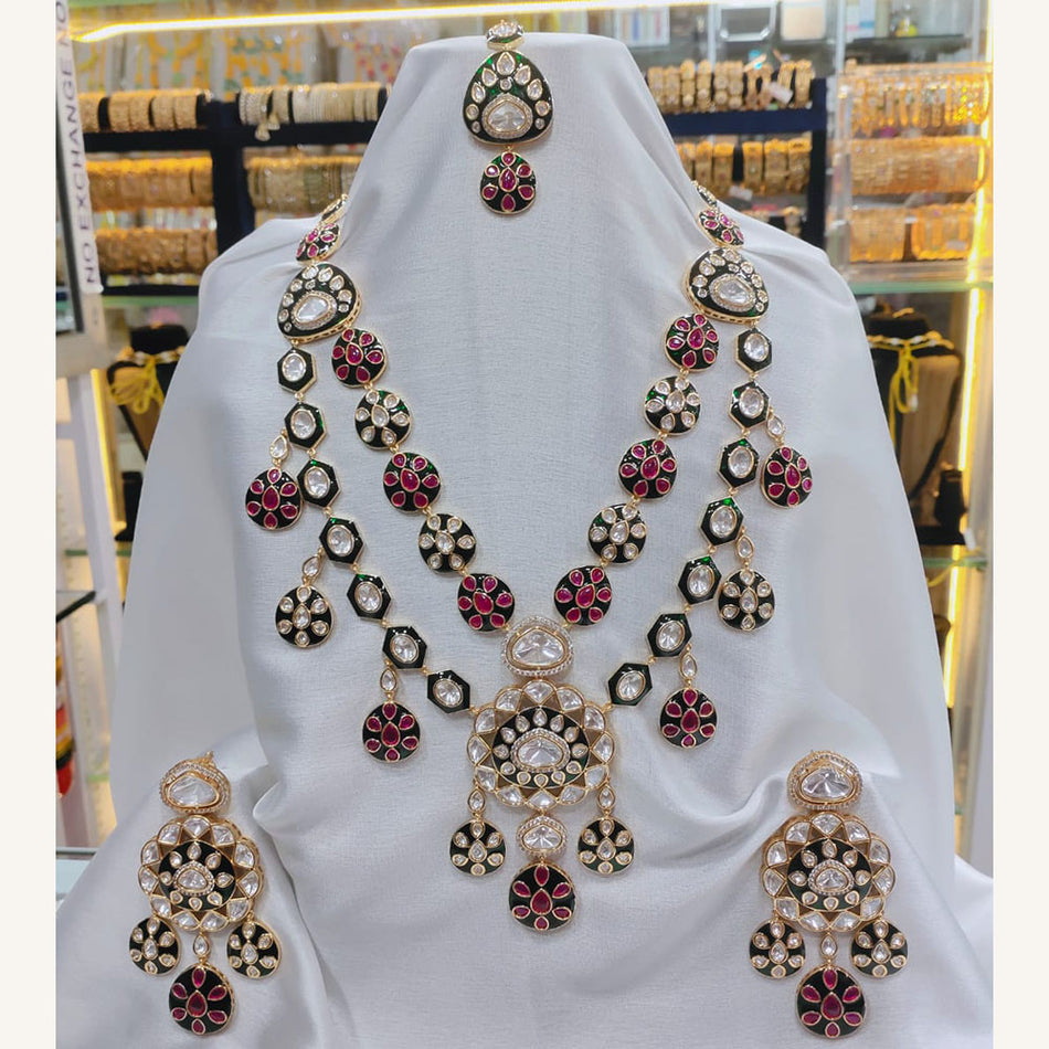 Kundan Choker Necklace in Gold Plated with Polki Stones | Bridal Jewellery India