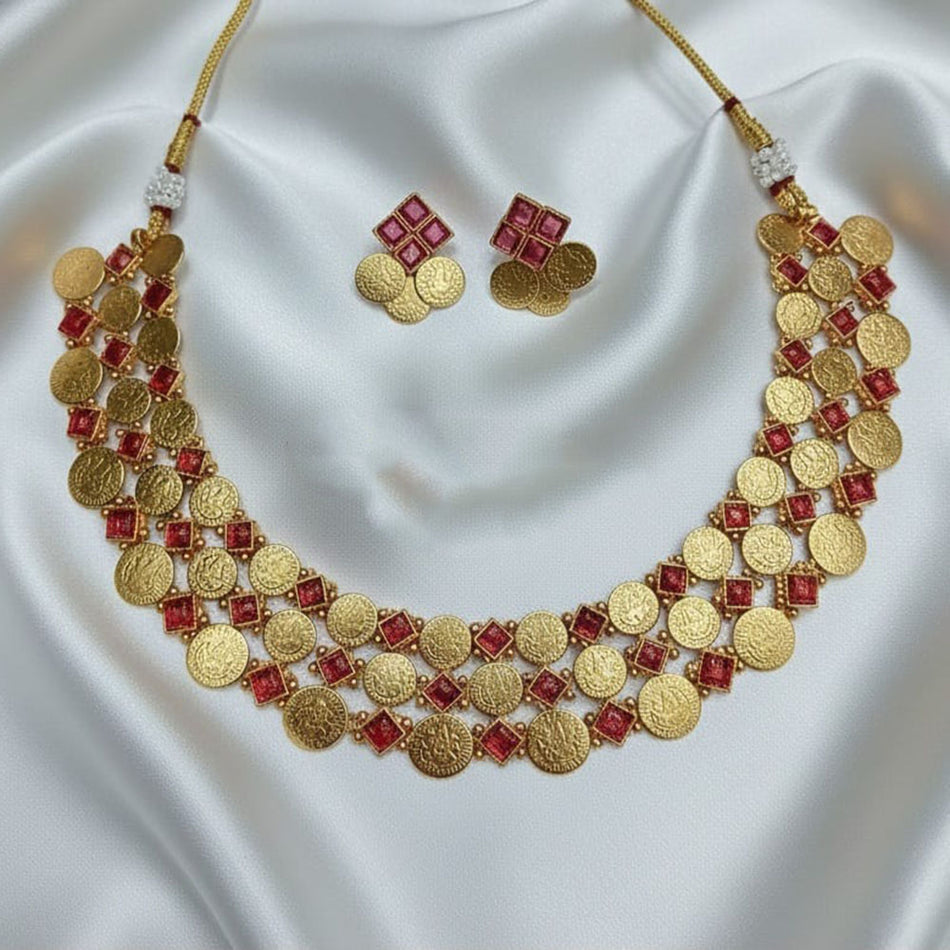 Pota Stone Necklace in Sterling Silver | Bridal Jewellery India