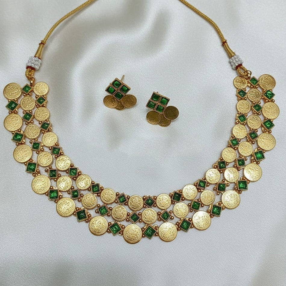 Pota Stone Necklace in Sterling Silver | Bridal Jewellery India