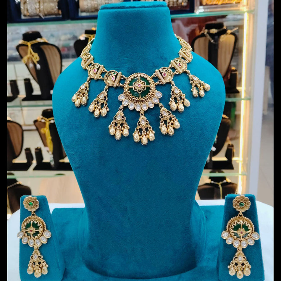 Heritage Pota Pearl Necklace in Gold Tone | Bridal Jewellery India