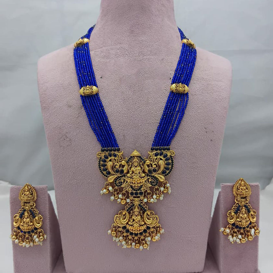 Heritage Long Necklace in Gold Tone | Bridal Jewellery India