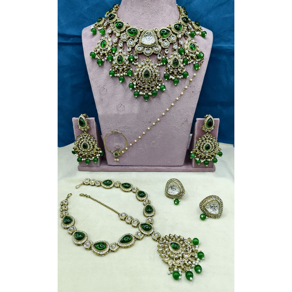 Designer Rose Gold Plated Bridal Necklace | Bridal Jewellery India