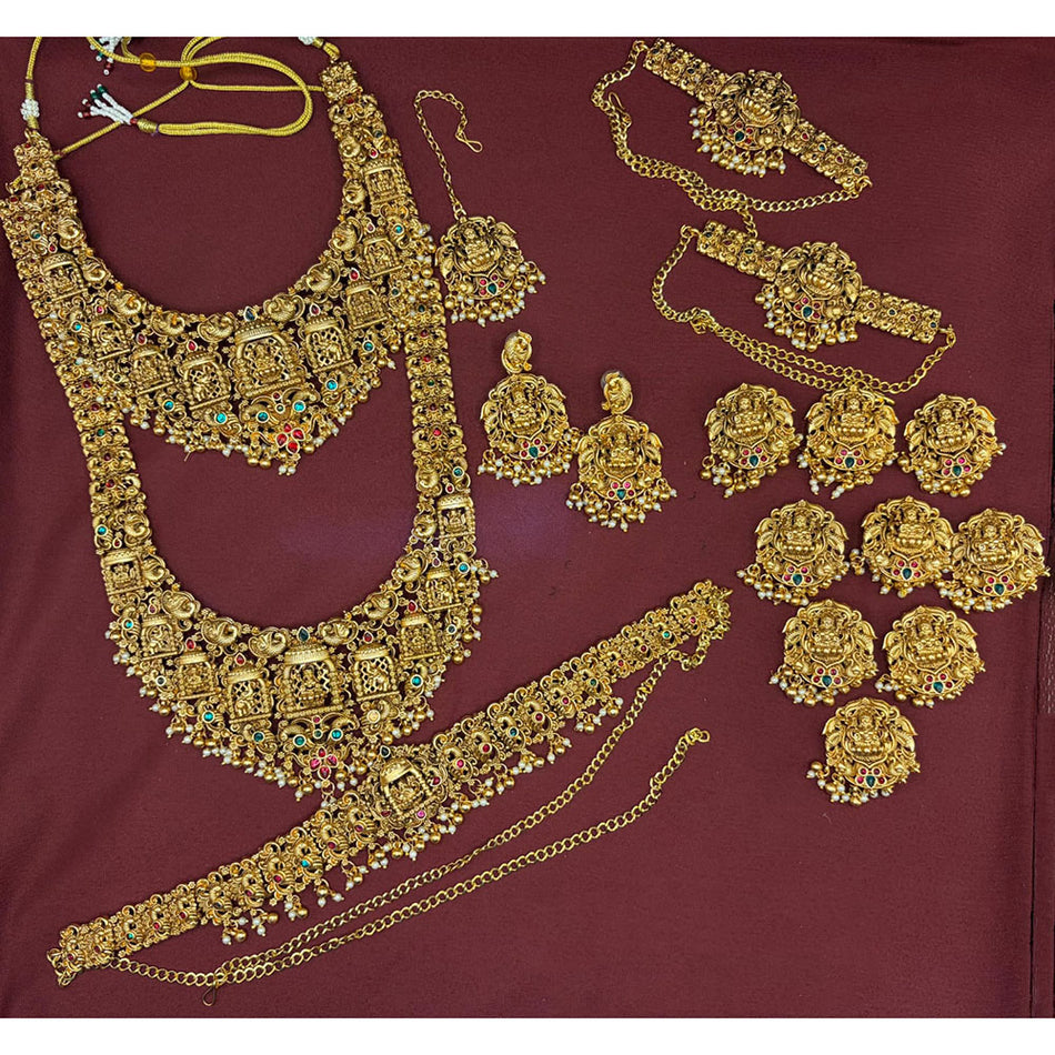 Pota Stone   Pearl Necklace in Sterling Silver | Bridal Jewellery India