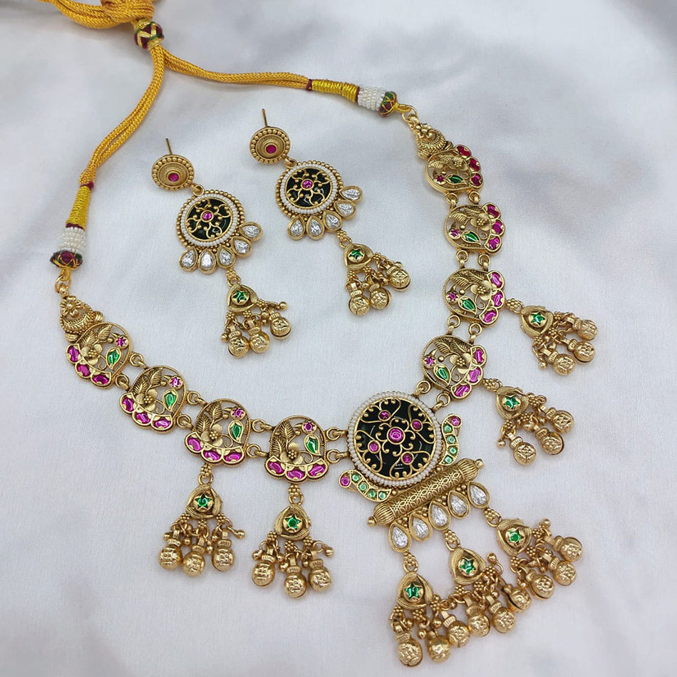 Heritage Pota Pearl Necklace in Gold Tone | Bridal Jewellery India