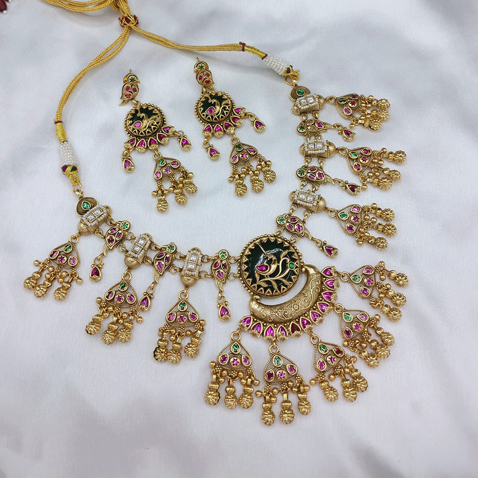 Heritage Pota Pearl Necklace in Gold Tone | Bridal Jewellery India