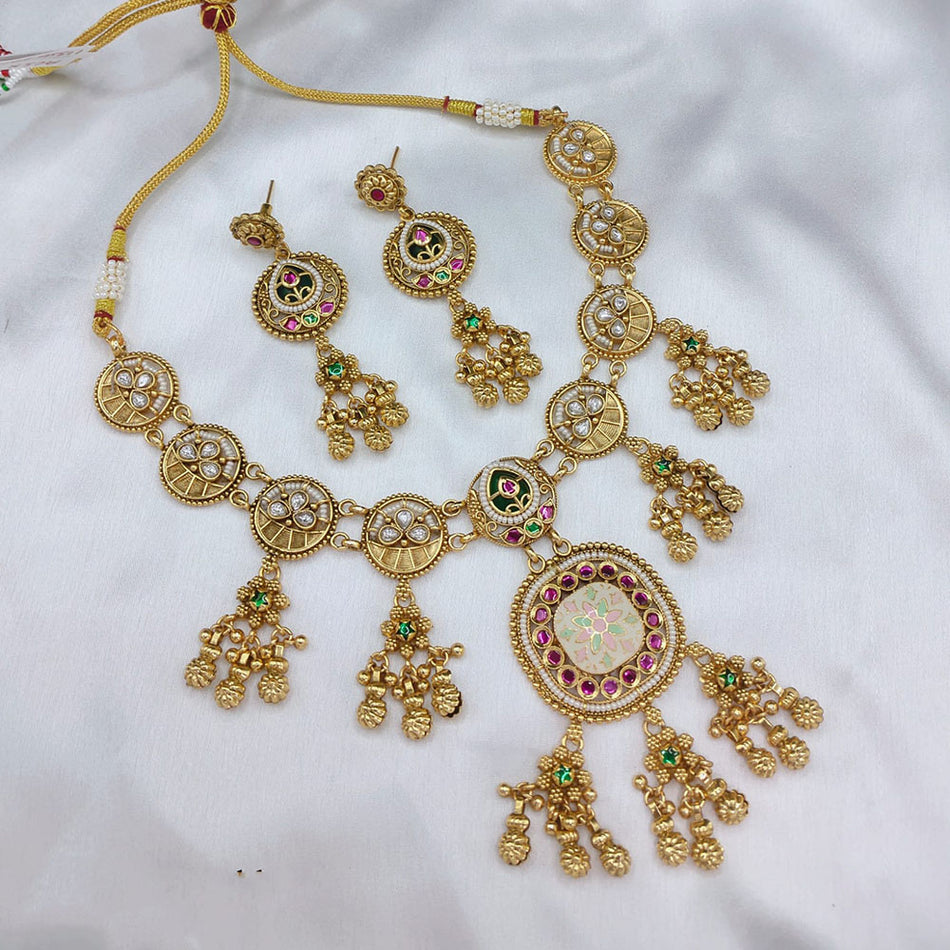 Pota Necklace in Rose Gold Plated | Bridal Jewellery India