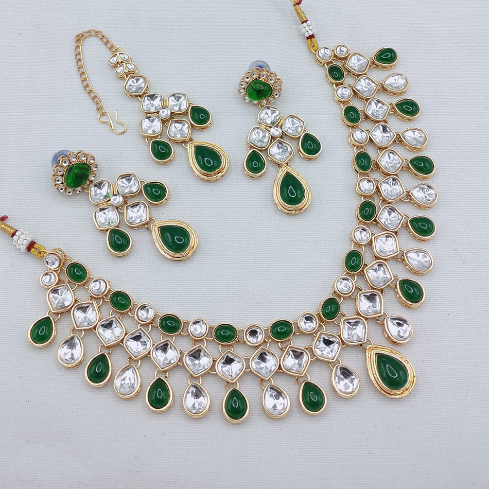 Kundan Choker Necklace in Rose Gold Plated | Bridal Jewellery India