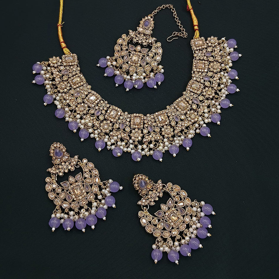 Rose Gold Plated Choker Necklace for Bridal Wear | Bridal Jewellery India