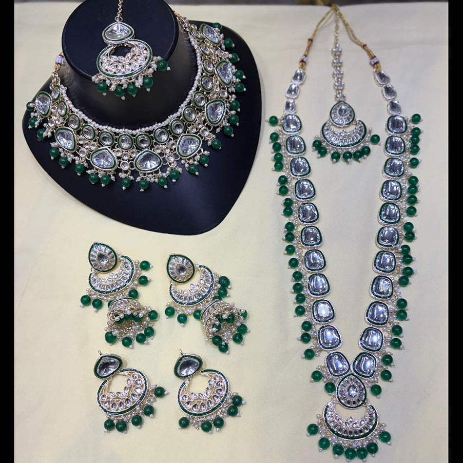 Kundan Necklace in Gold Plated with Meenakari Design | Bridal Jewellery India