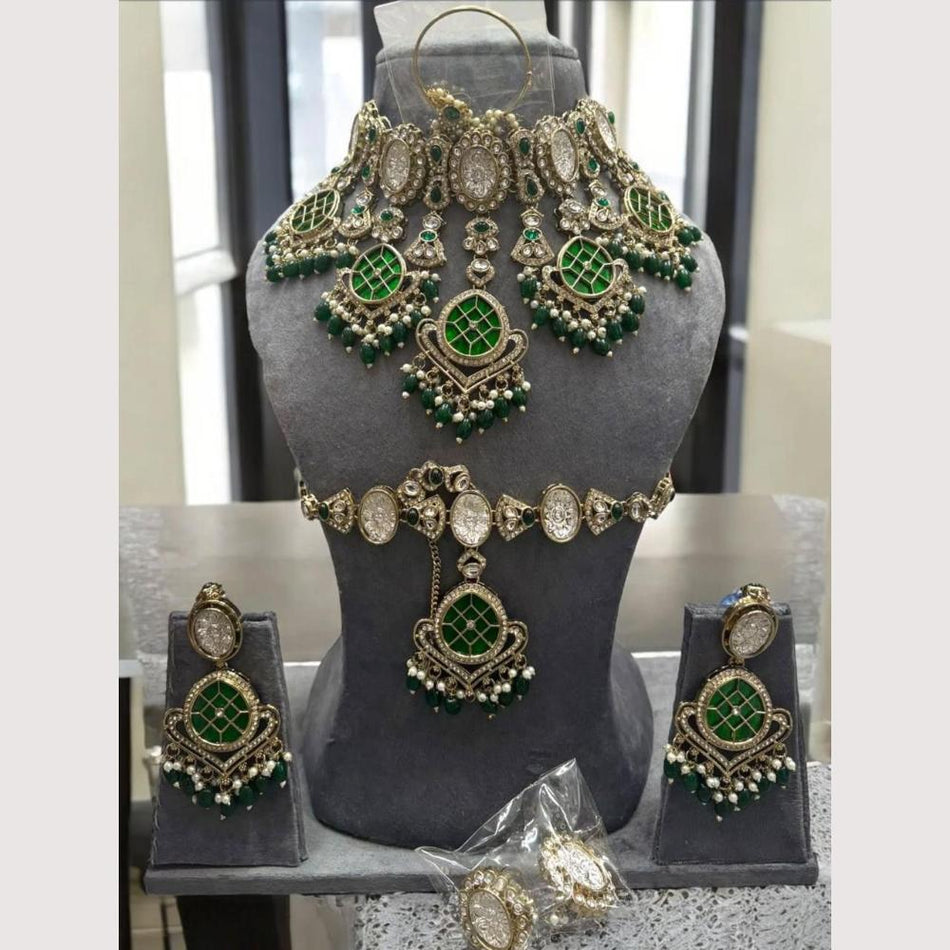 Kundan Necklace in Sterling Silver | Bridal Jewellery India