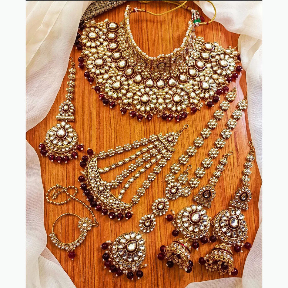 Kundan Necklace in Sterling Silver | Bridal Jewellery India